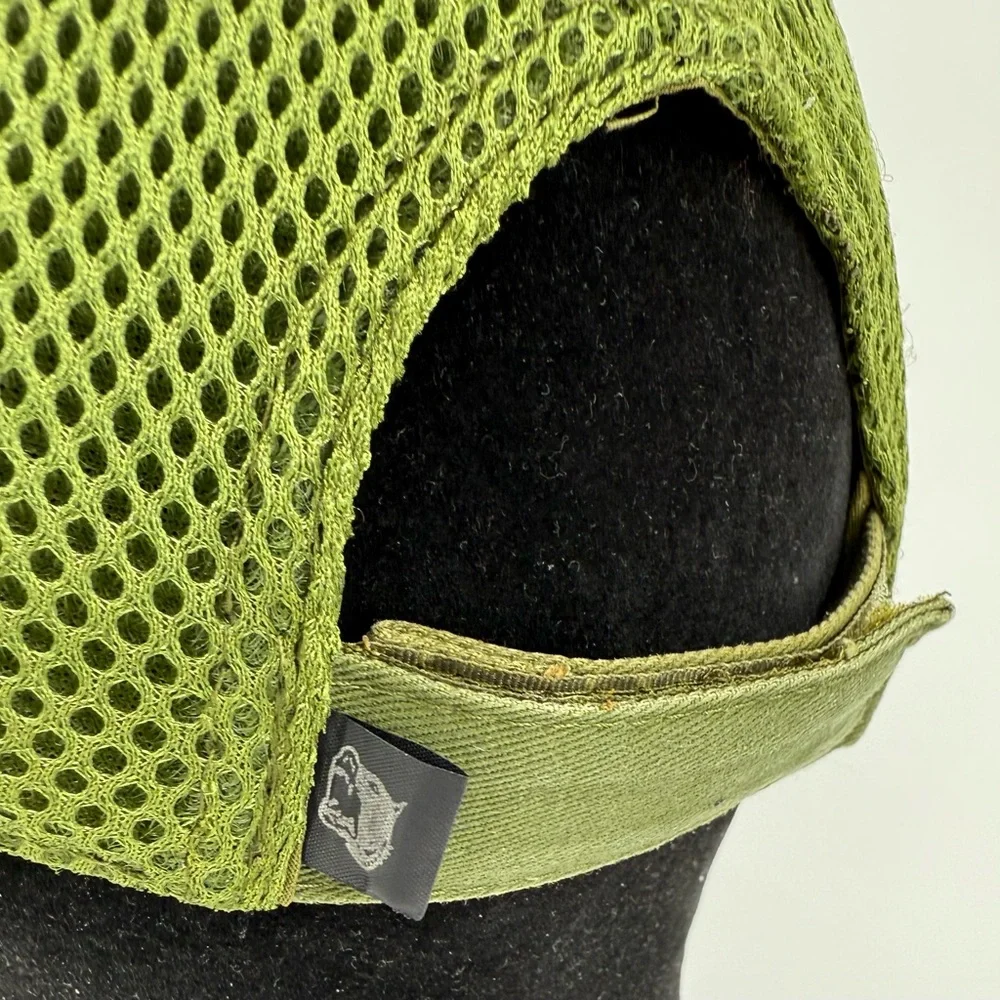 Pit Bull Snapback Mesh Trucker Hat Green OS Adjustable Embroidered Flag **READ**